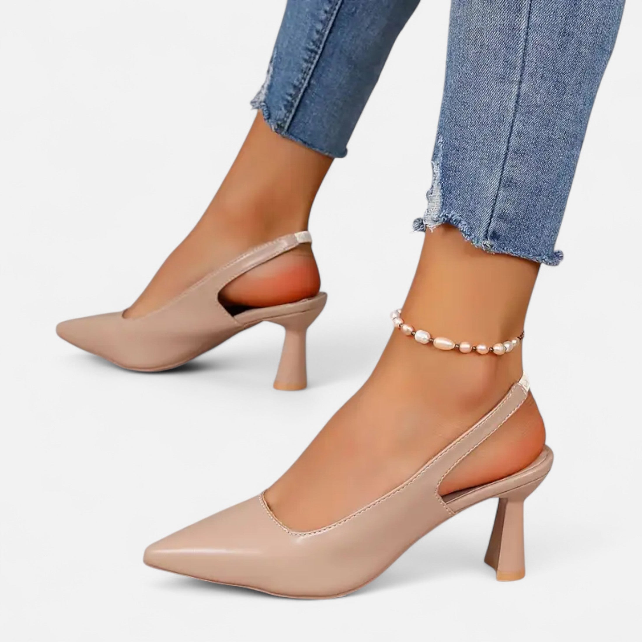 Dorevelle | Women’s Slingback Heels – Sparkle Accent Elegance