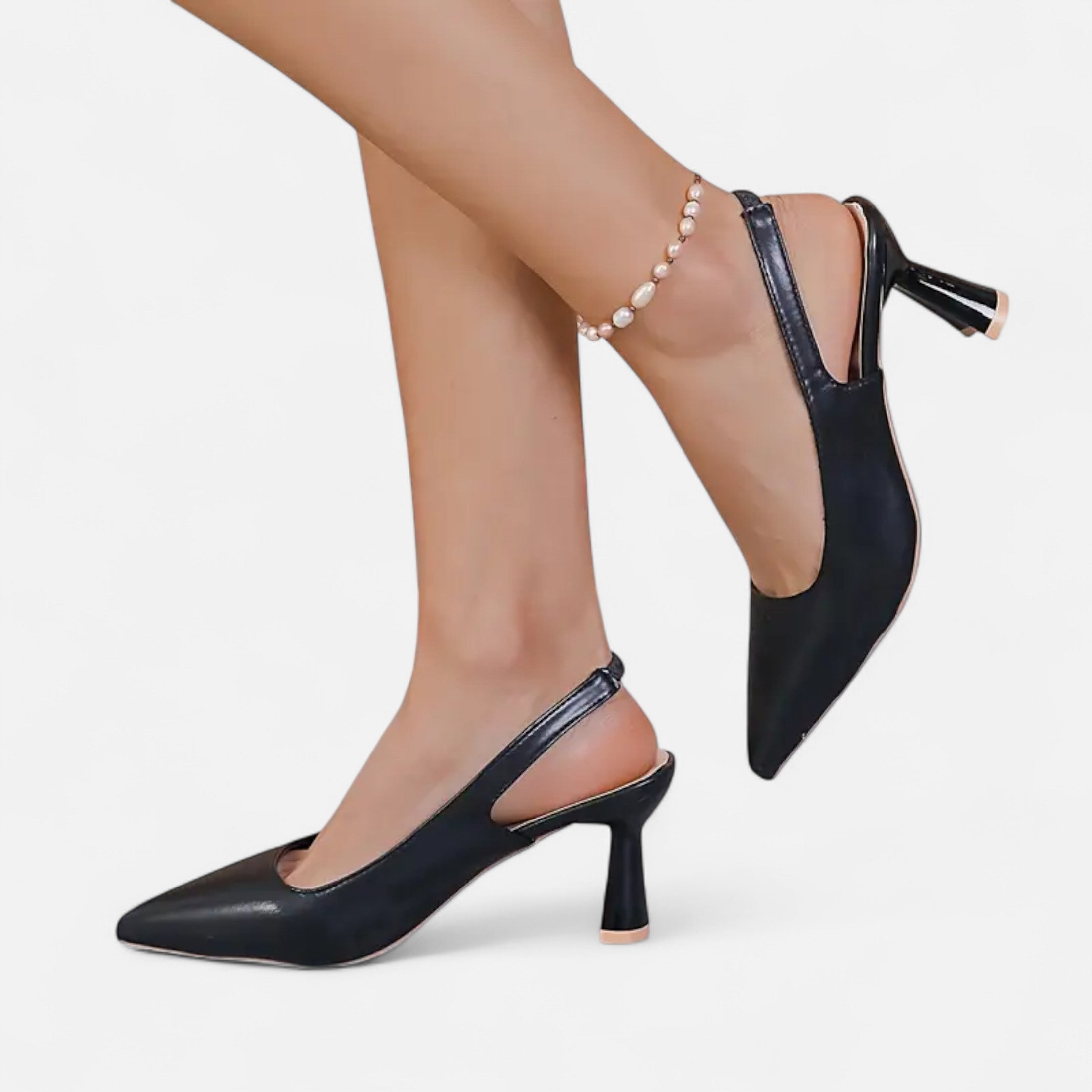 Dorevelle | Women’s Slingback Heels – Sparkle Accent Elegance