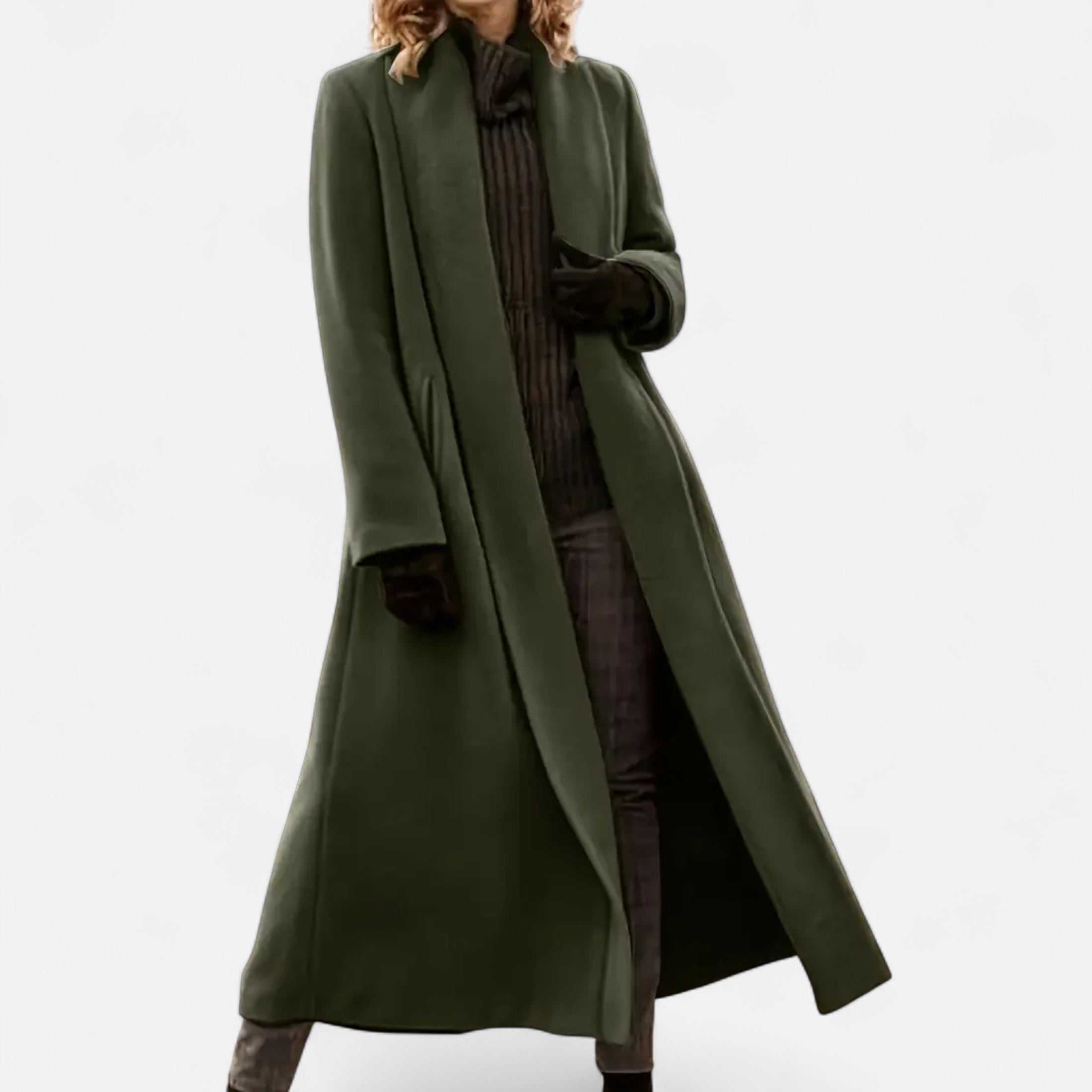 Dorevelle | Women’s Plus Size Overcoat - Lapel Collar Elegance