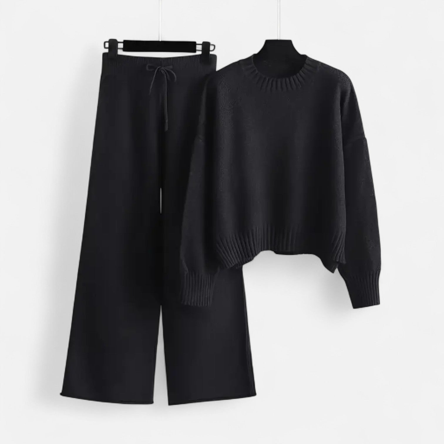 Dorevelle | Women’s Knit Set – Sweater & Wide-Leg Elegance
