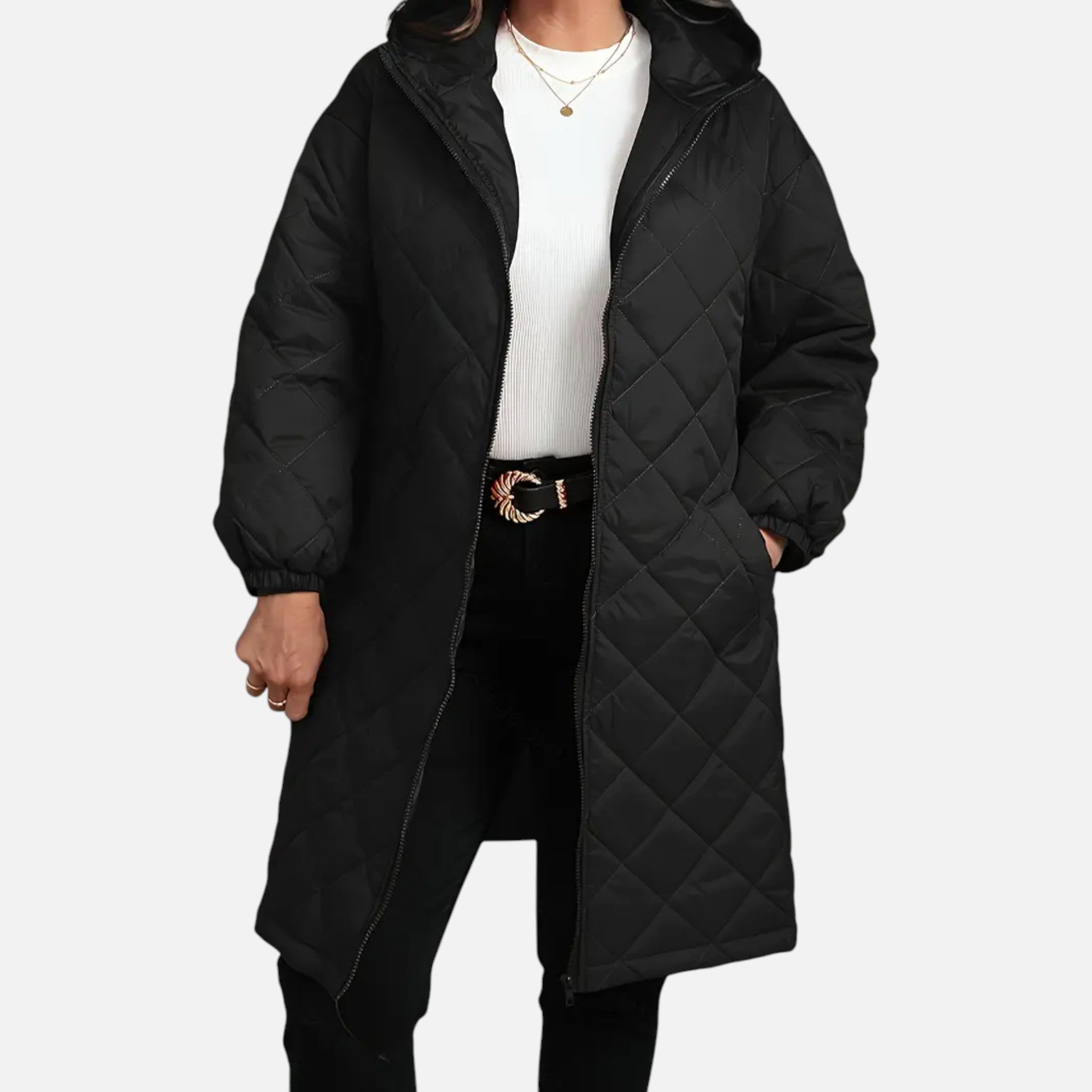 Dorevelle | Women’s Quilted Hooded Jacket – Autumn Winter Elegance