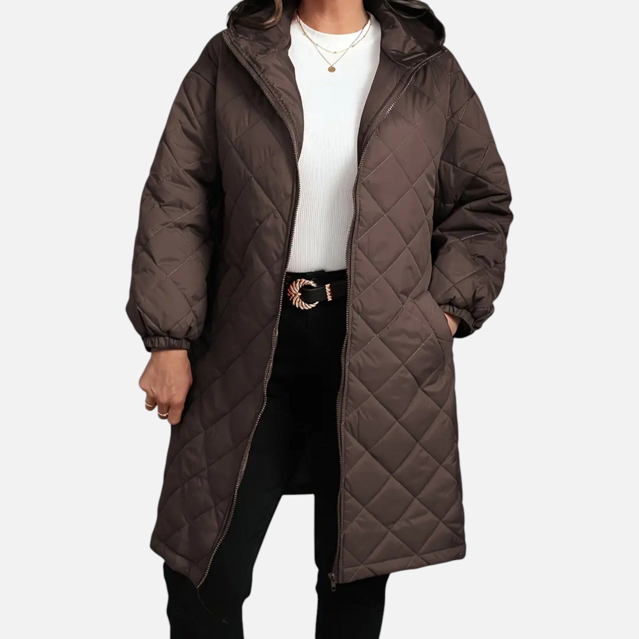 Dorevelle | Women’s Quilted Hooded Jacket – Autumn Winter Elegance