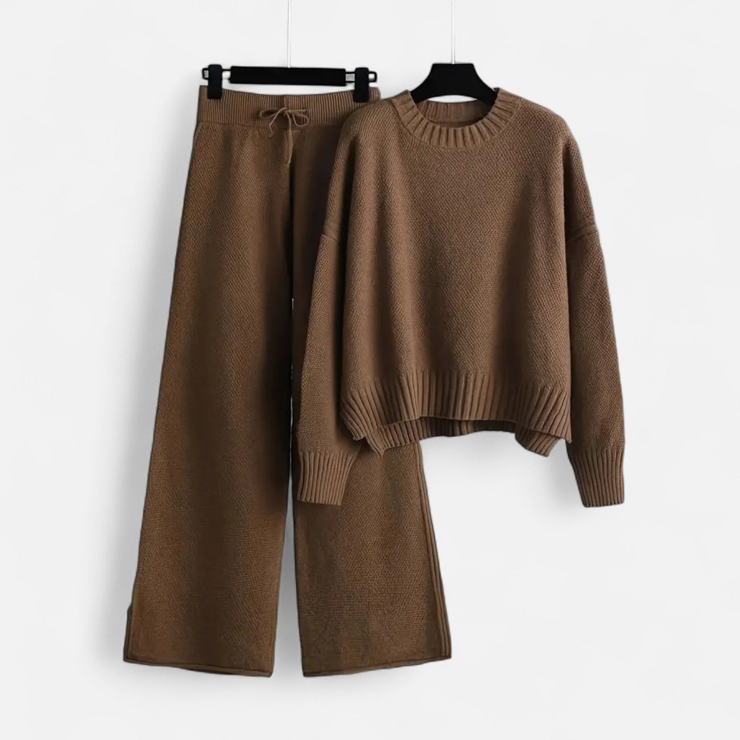 Dorevelle | Women’s Knit Set – Sweater & Wide-Leg Elegance