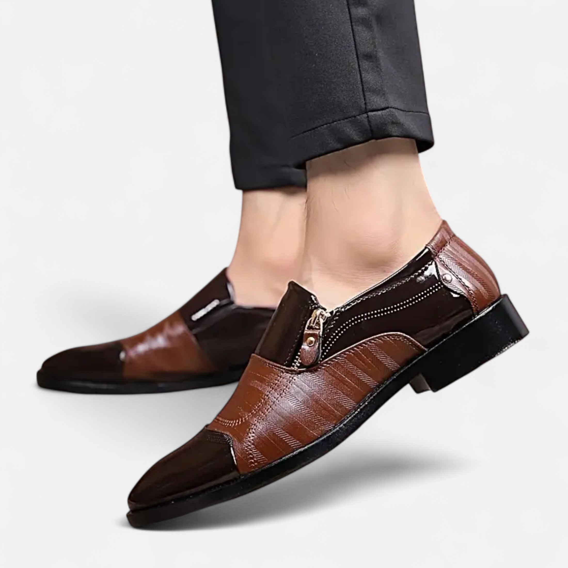 Dorevelle | Men’s Glossy Dress Shoes – Pointed Toe British Elegance
