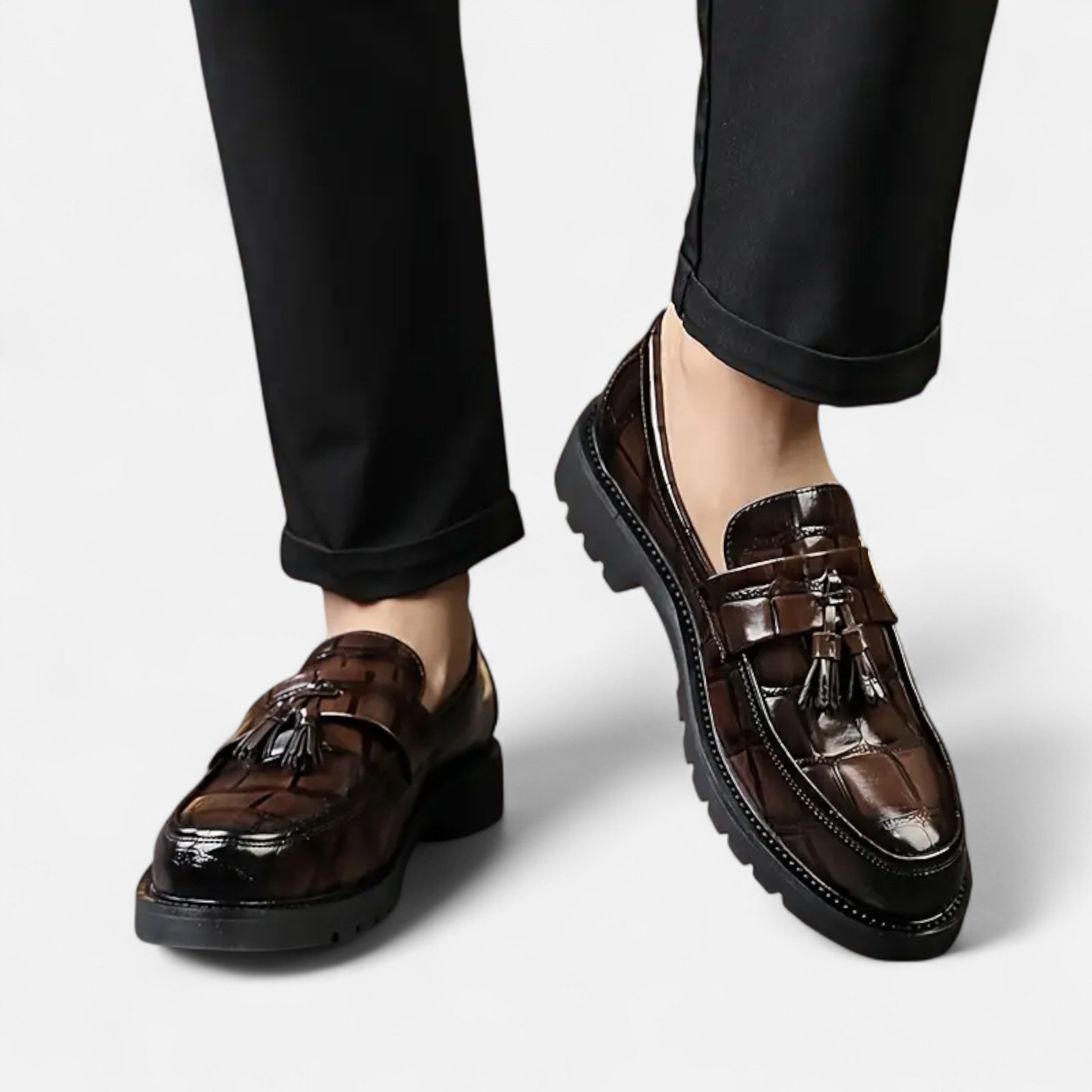Dorevelle | Men’s Loafers – Vintage Fringe Elegance