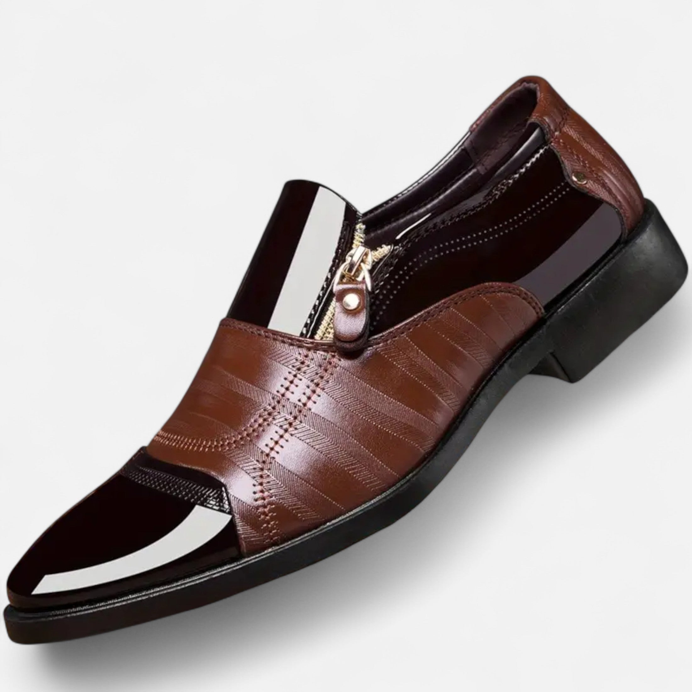 Dorevelle | Men’s Glossy Dress Shoes – Pointed Toe British Elegance