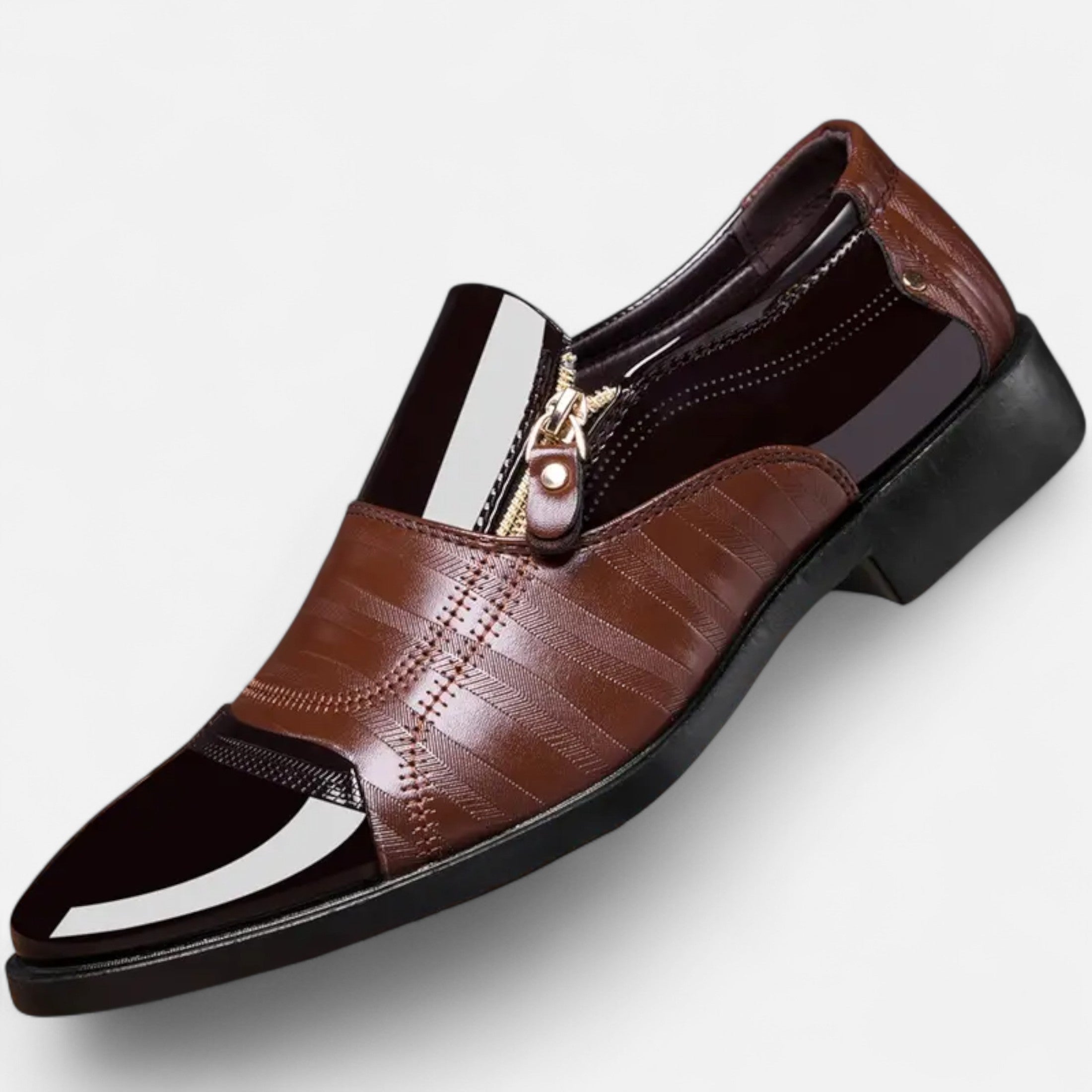 Dorevelle | Men’s Glossy Dress Shoes – Pointed Toe British Elegance
