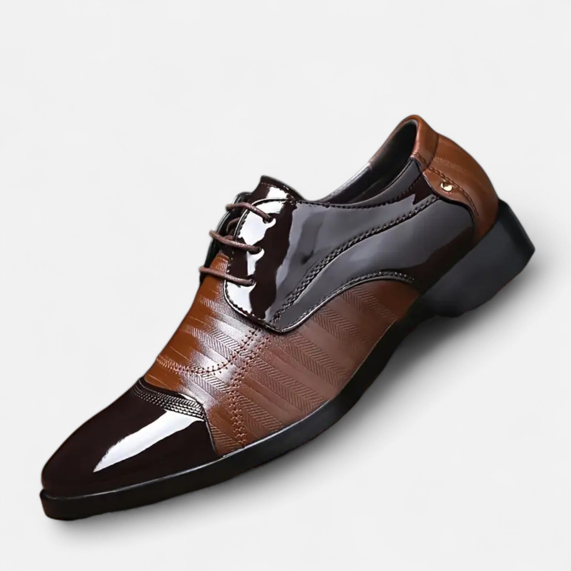 Dorevelle | Men’s Glossy Dress Shoes – Pointed Toe British Elegance