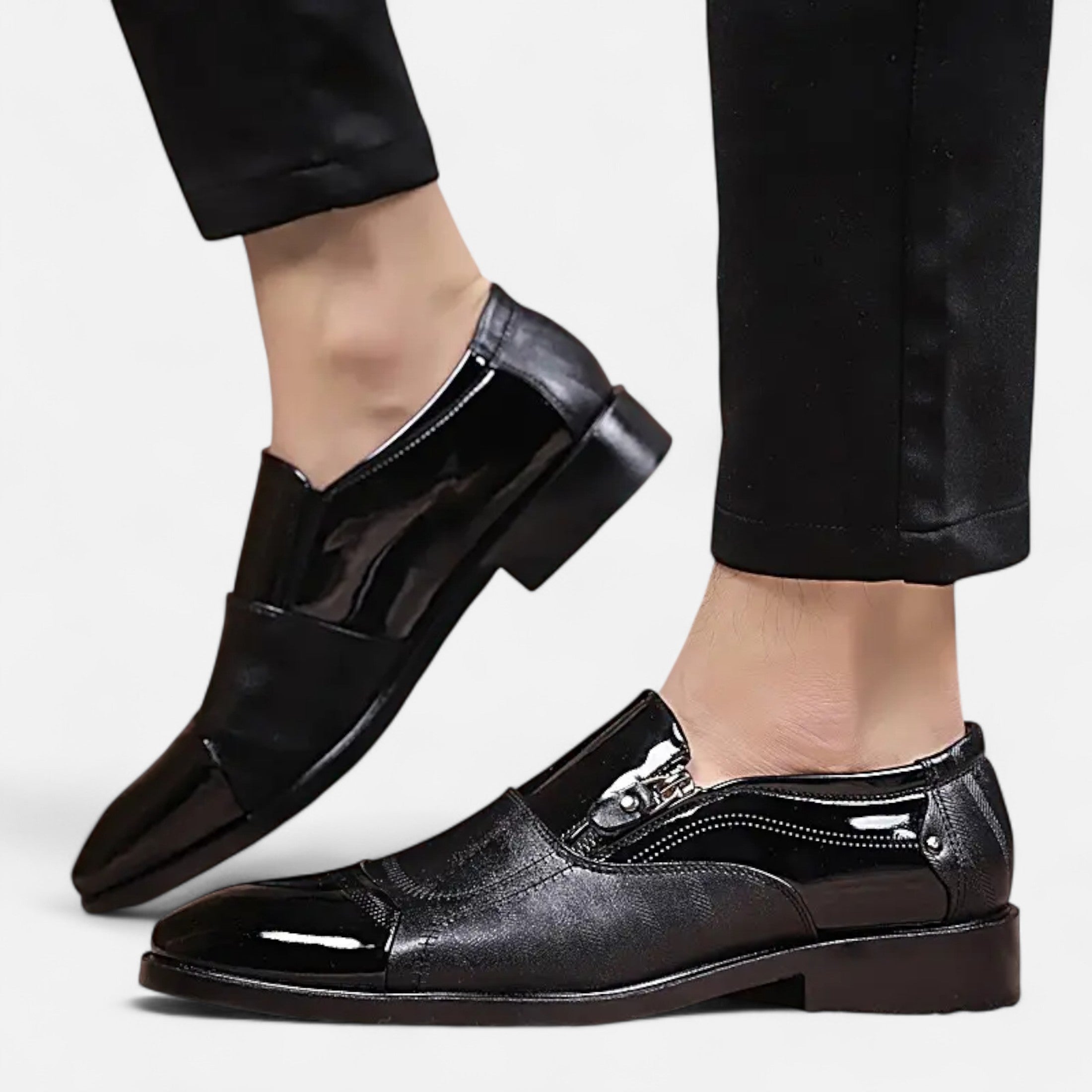 Dorevelle | Men’s Glossy Dress Shoes – Pointed Toe British Elegance