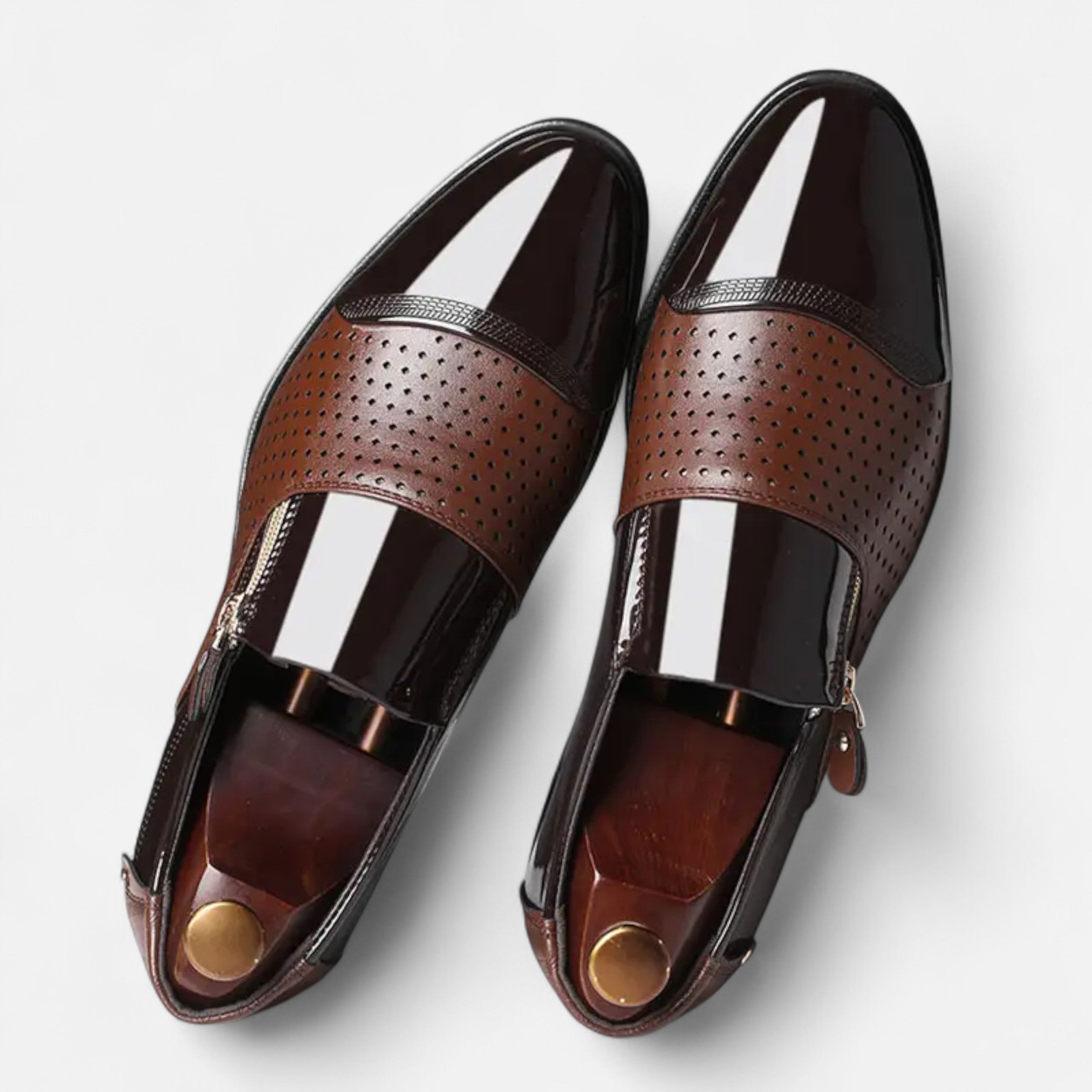 Dorevelle | Men’s Glossy Dress Shoes – Pointed Toe British Elegance
