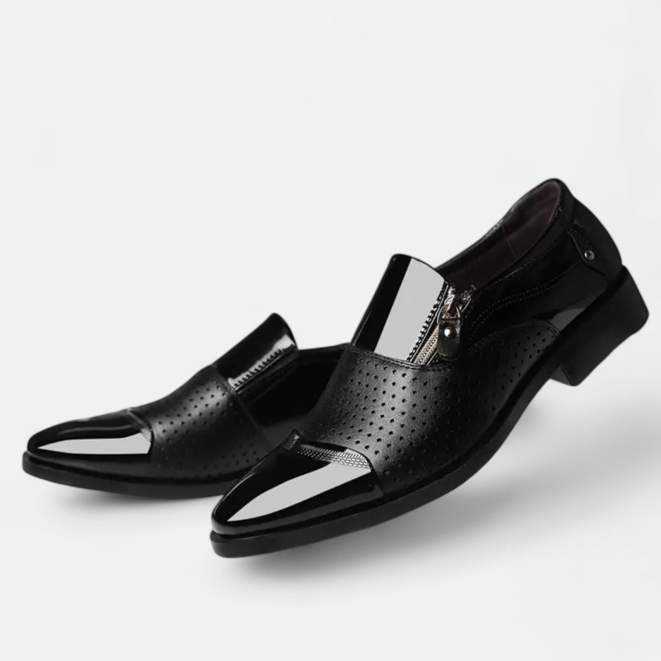 Dorevelle | Men’s Glossy Dress Shoes – Pointed Toe British Elegance