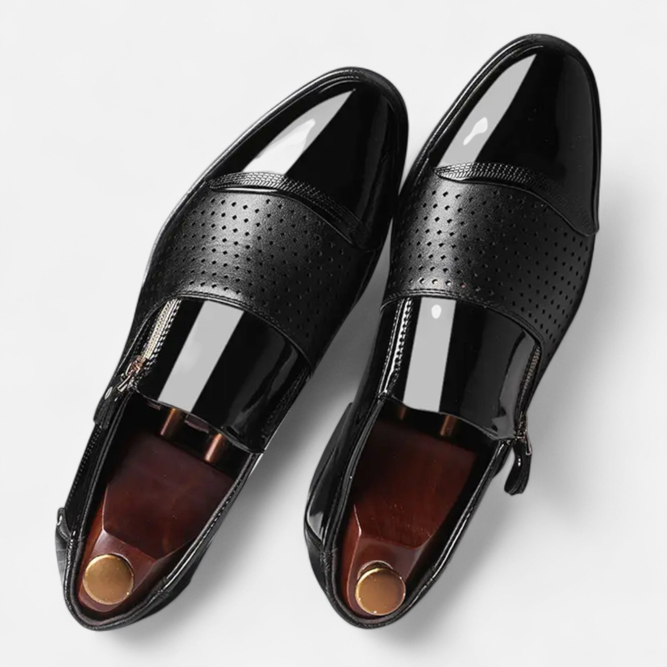 Dorevelle | Men’s Glossy Dress Shoes – Pointed Toe British Elegance