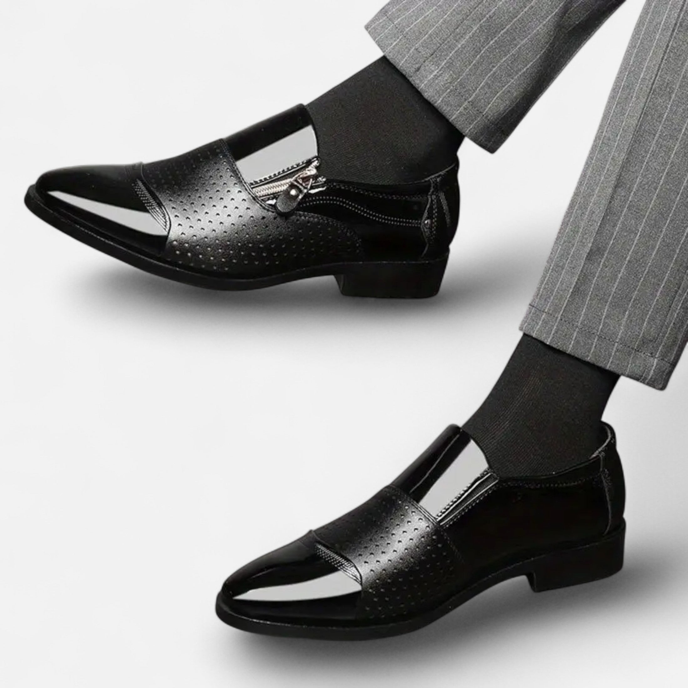 Dorevelle | Men’s Glossy Dress Shoes – Pointed Toe British Elegance