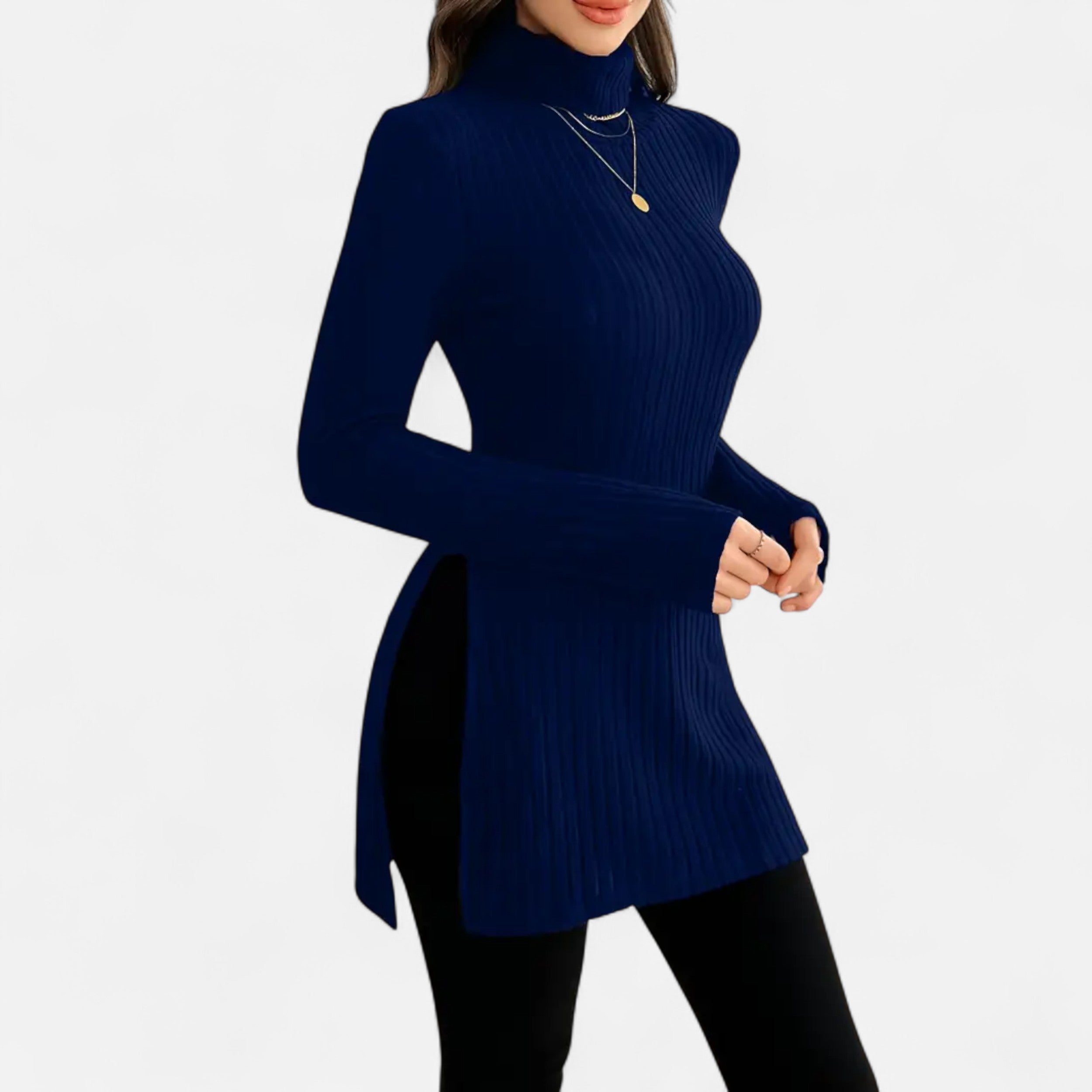 Dorevelle | Women’s Ribbed Sweater – Elegant High Neck Style