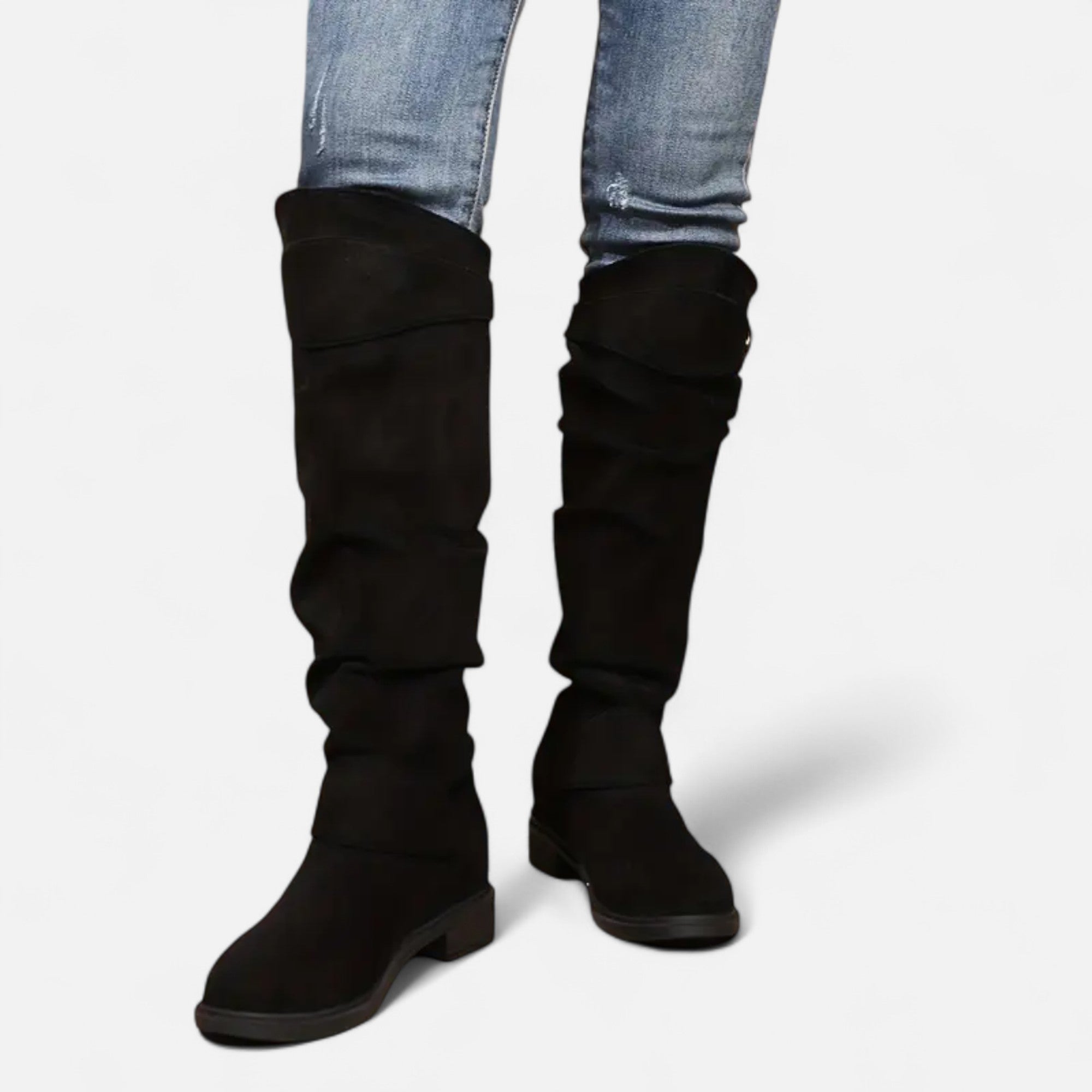 Dorevelle | Women’s Knee-High Boots – Buckle Belt Elegance