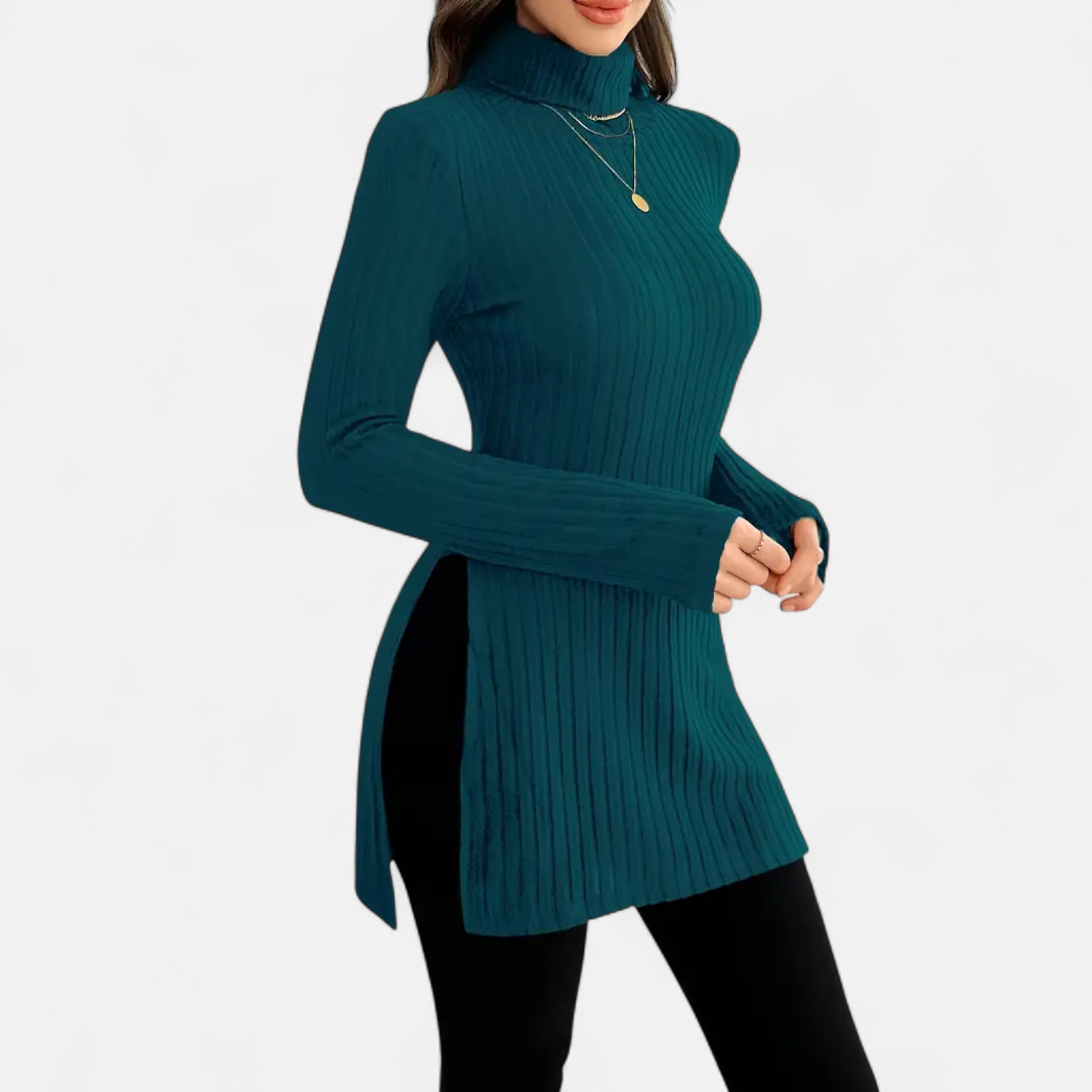 Dorevelle | Women’s Ribbed Sweater – Elegant High Neck Style