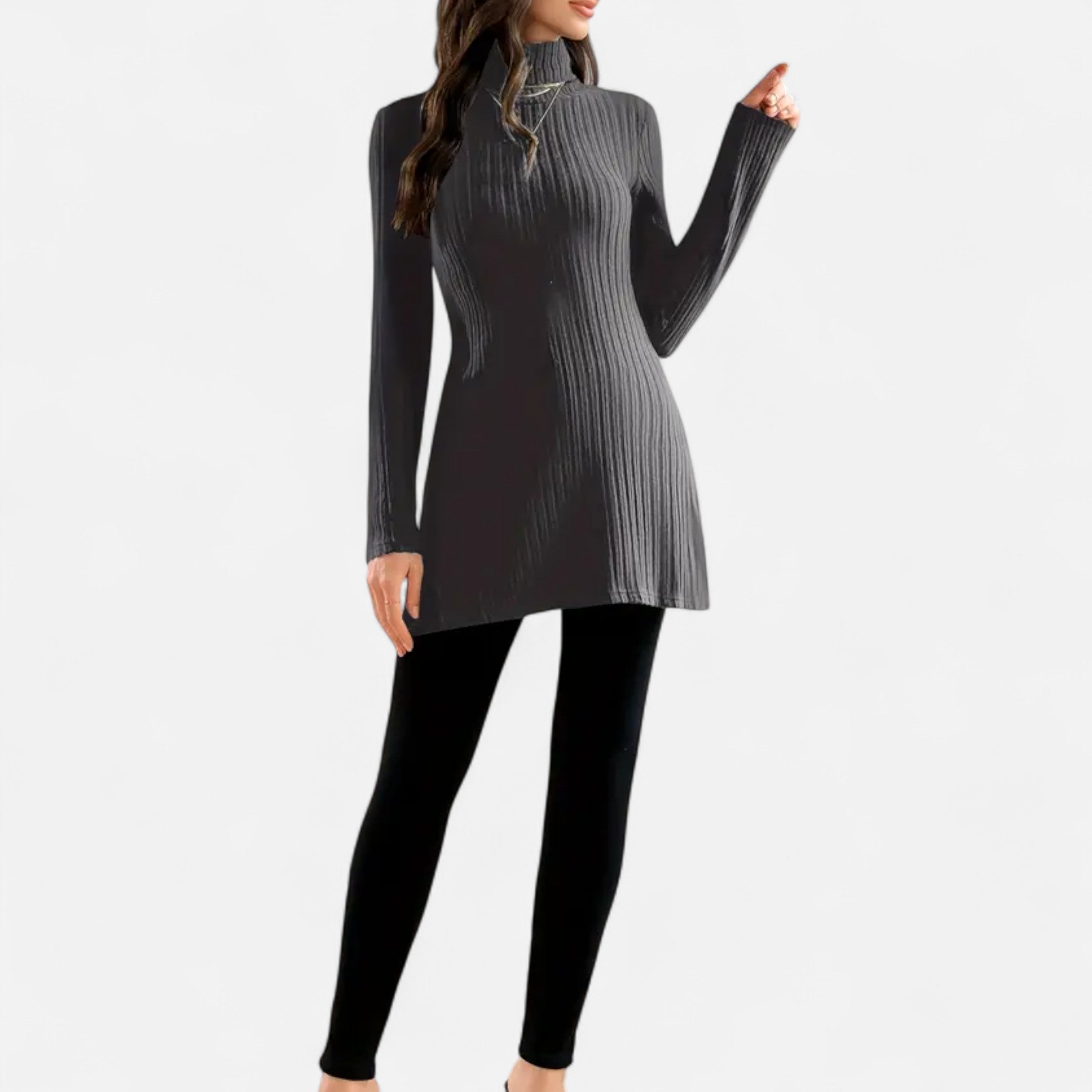 Dorevelle | Women’s Ribbed Sweater – Elegant High Neck Style