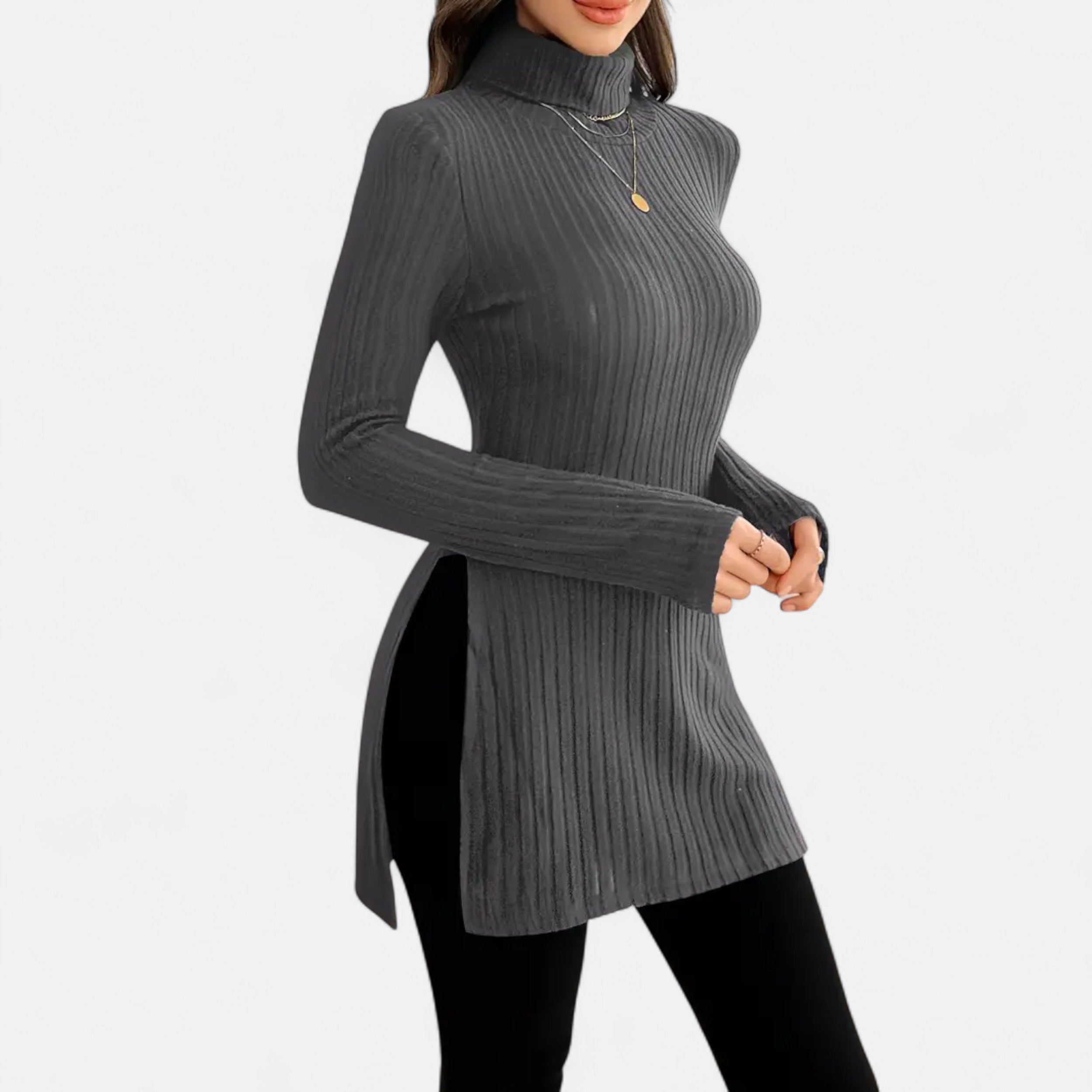 Dorevelle | Women’s Ribbed Sweater – Elegant High Neck Style