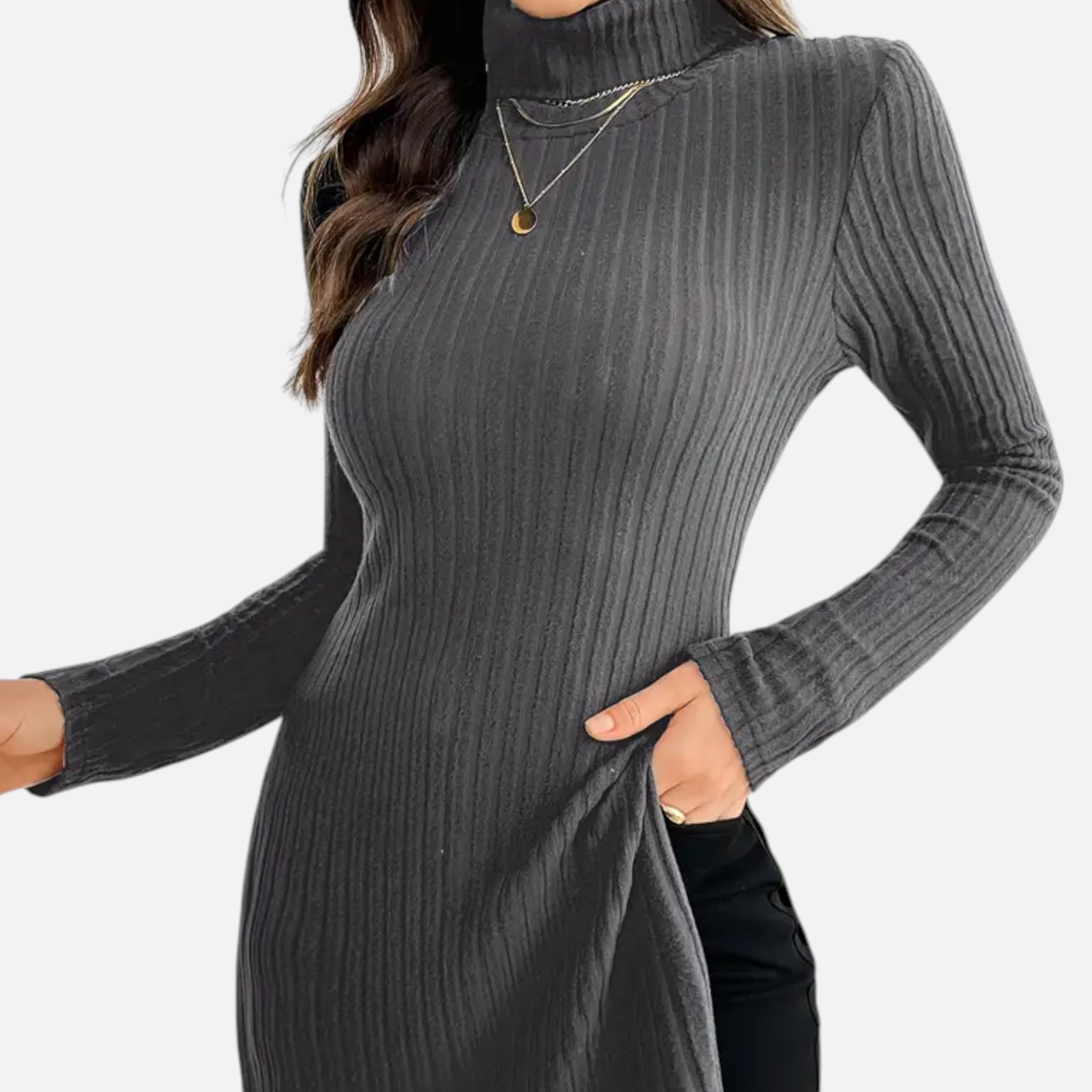 Dorevelle | Women’s Ribbed Sweater – Elegant High Neck Style