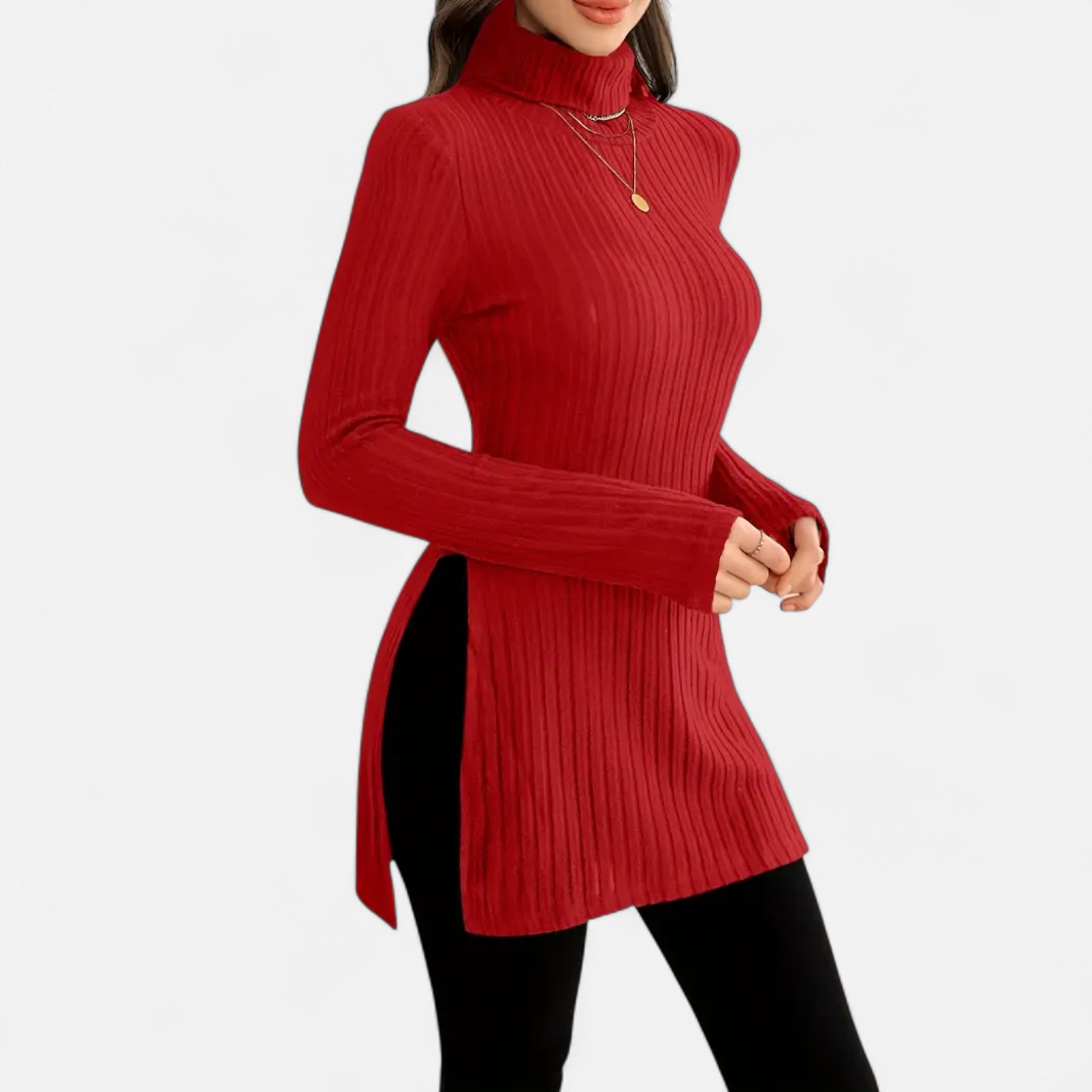 Dorevelle | Women’s Ribbed Sweater – Elegant High Neck Style