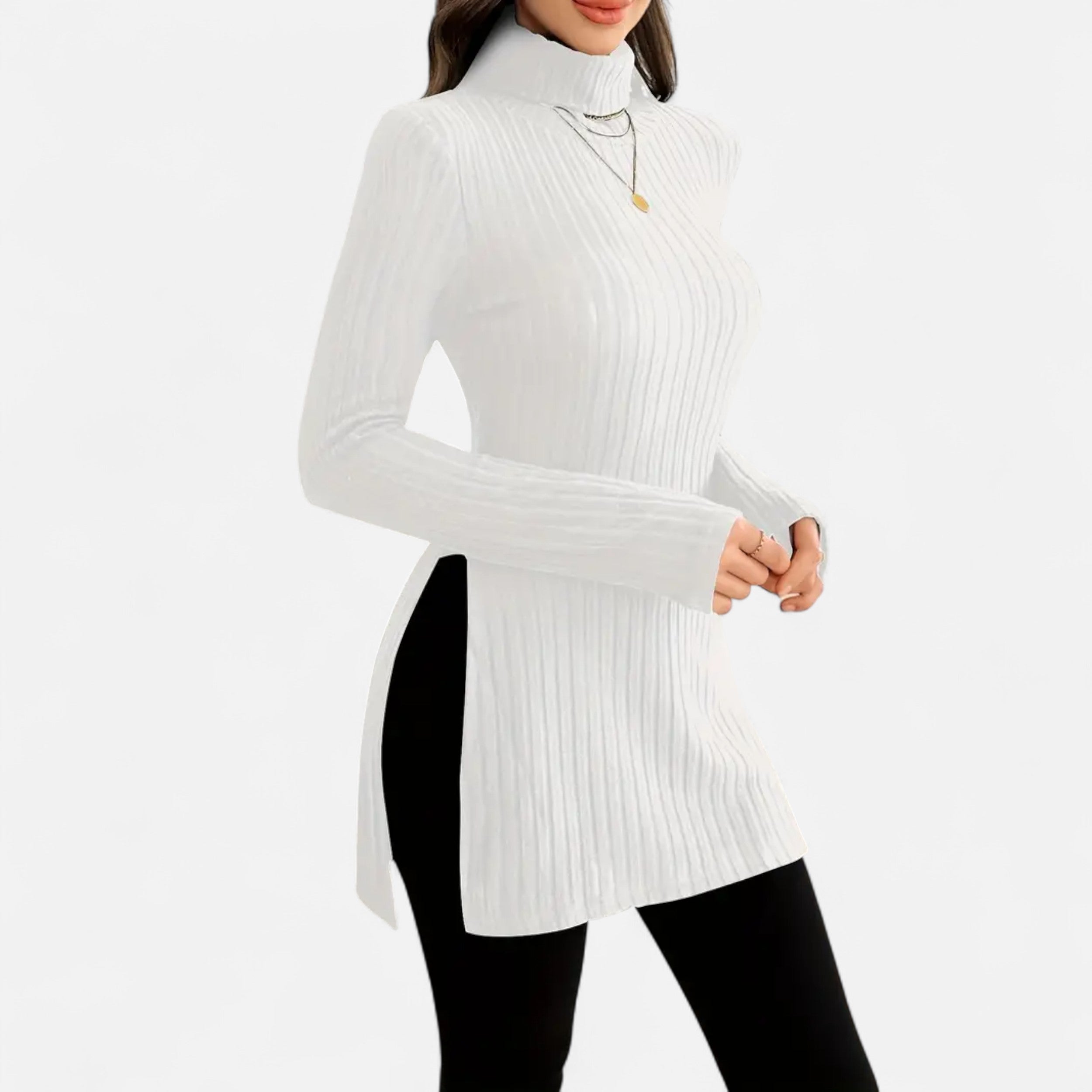 Dorevelle | Women’s Ribbed Sweater – Elegant High Neck Style