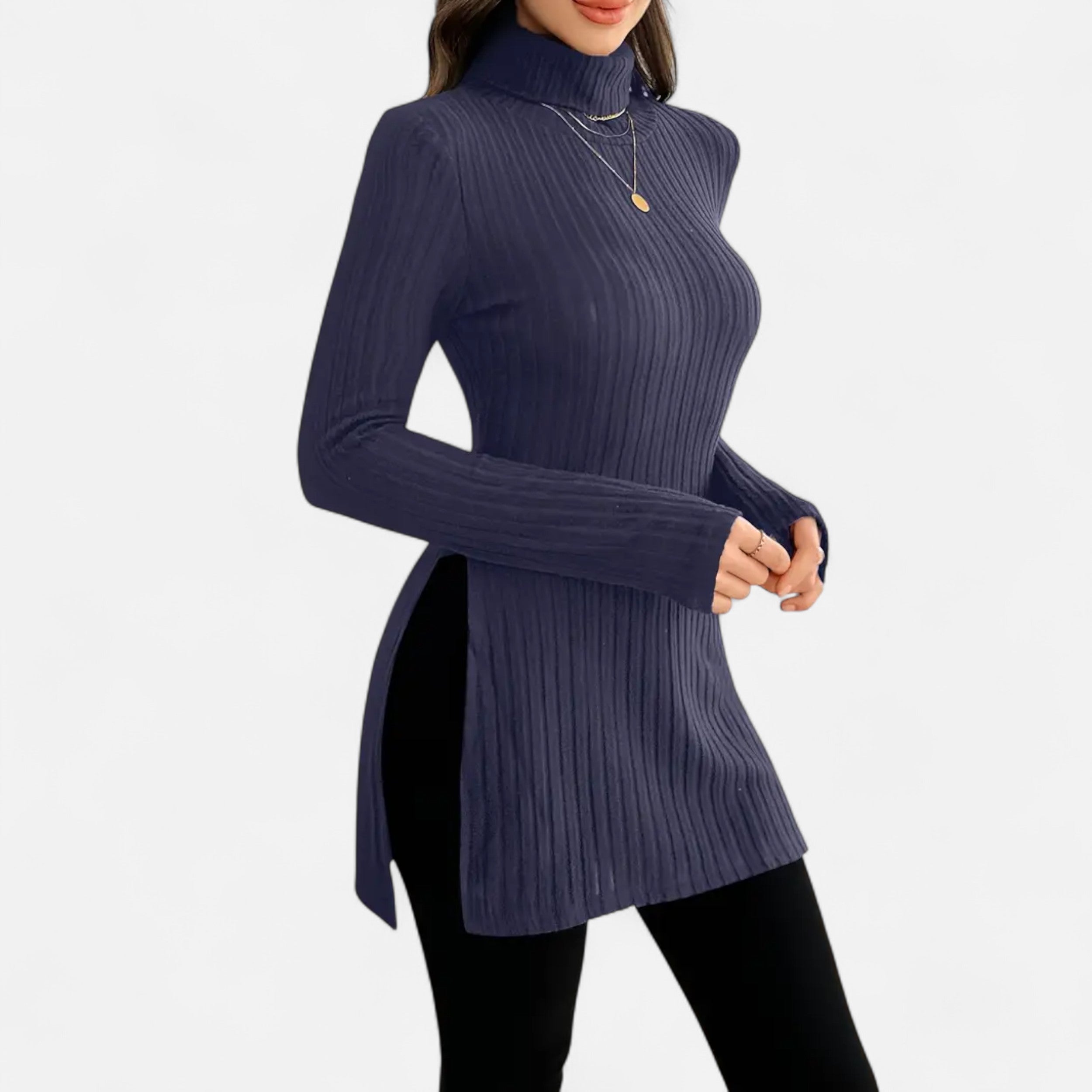 Dorevelle | Women’s Ribbed Sweater – Elegant High Neck Style