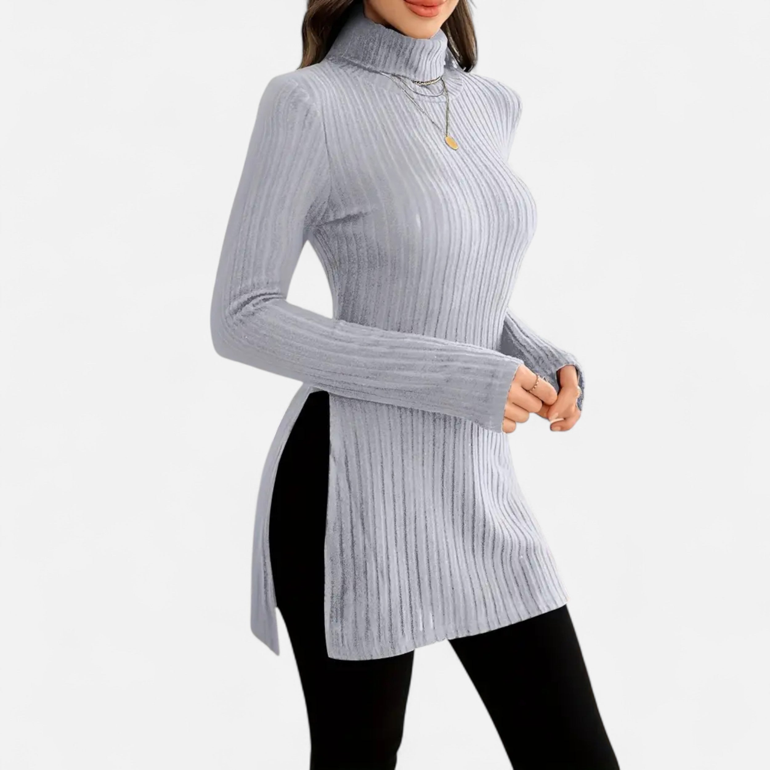 Dorevelle | Women’s Ribbed Sweater – Elegant High Neck Style