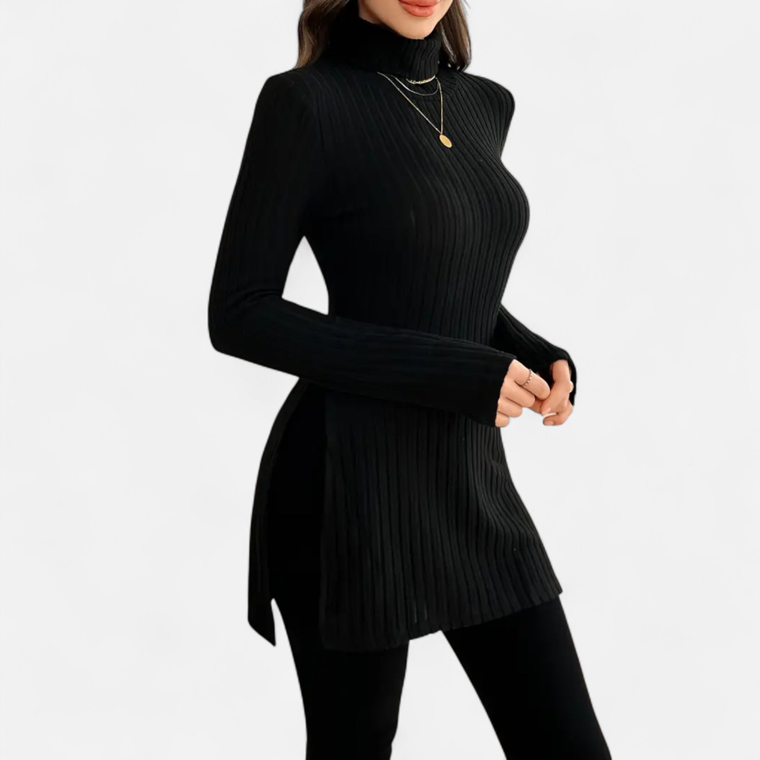 Dorevelle | Women’s Ribbed Sweater – Elegant High Neck Style