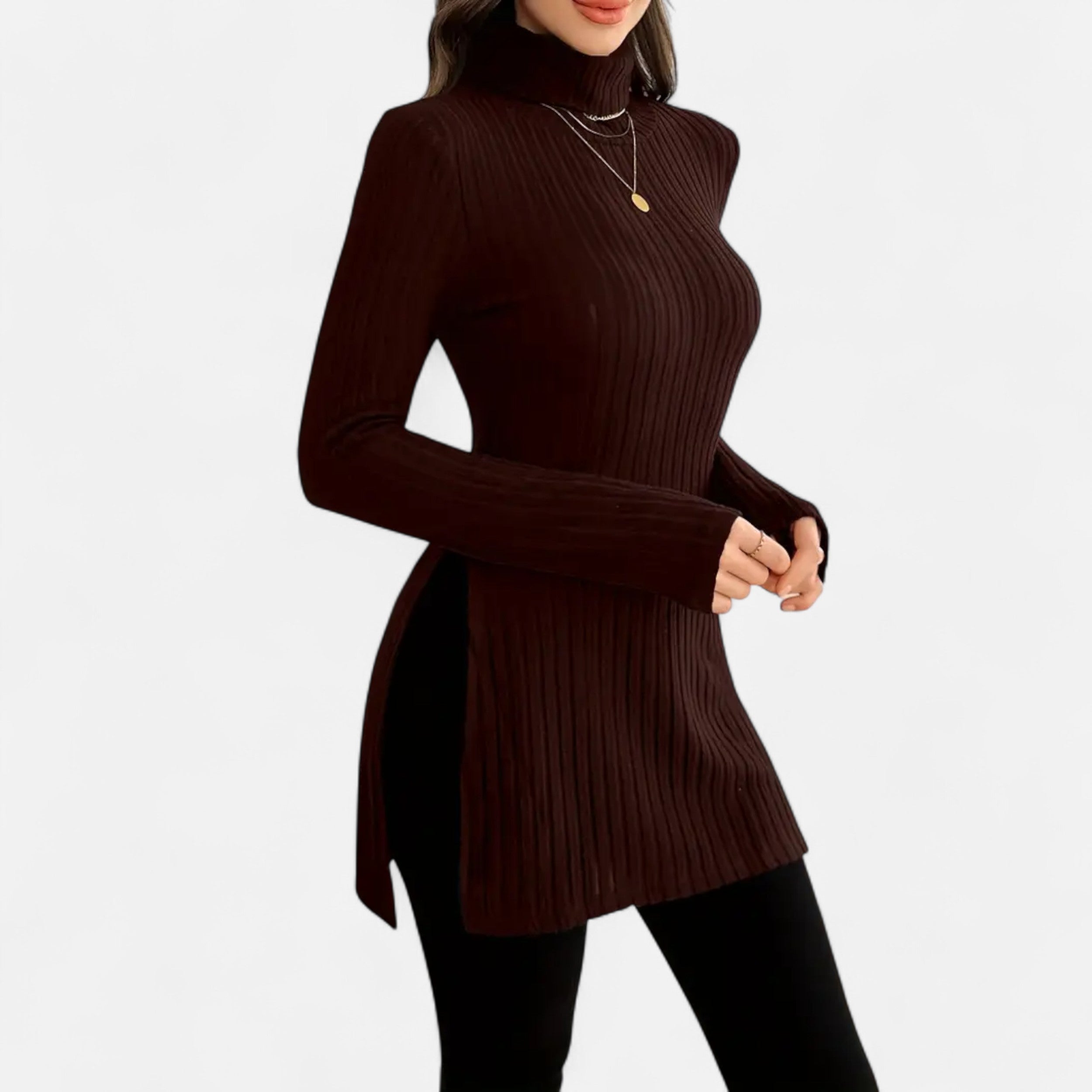 Dorevelle | Women’s Ribbed Sweater – Elegant High Neck Style