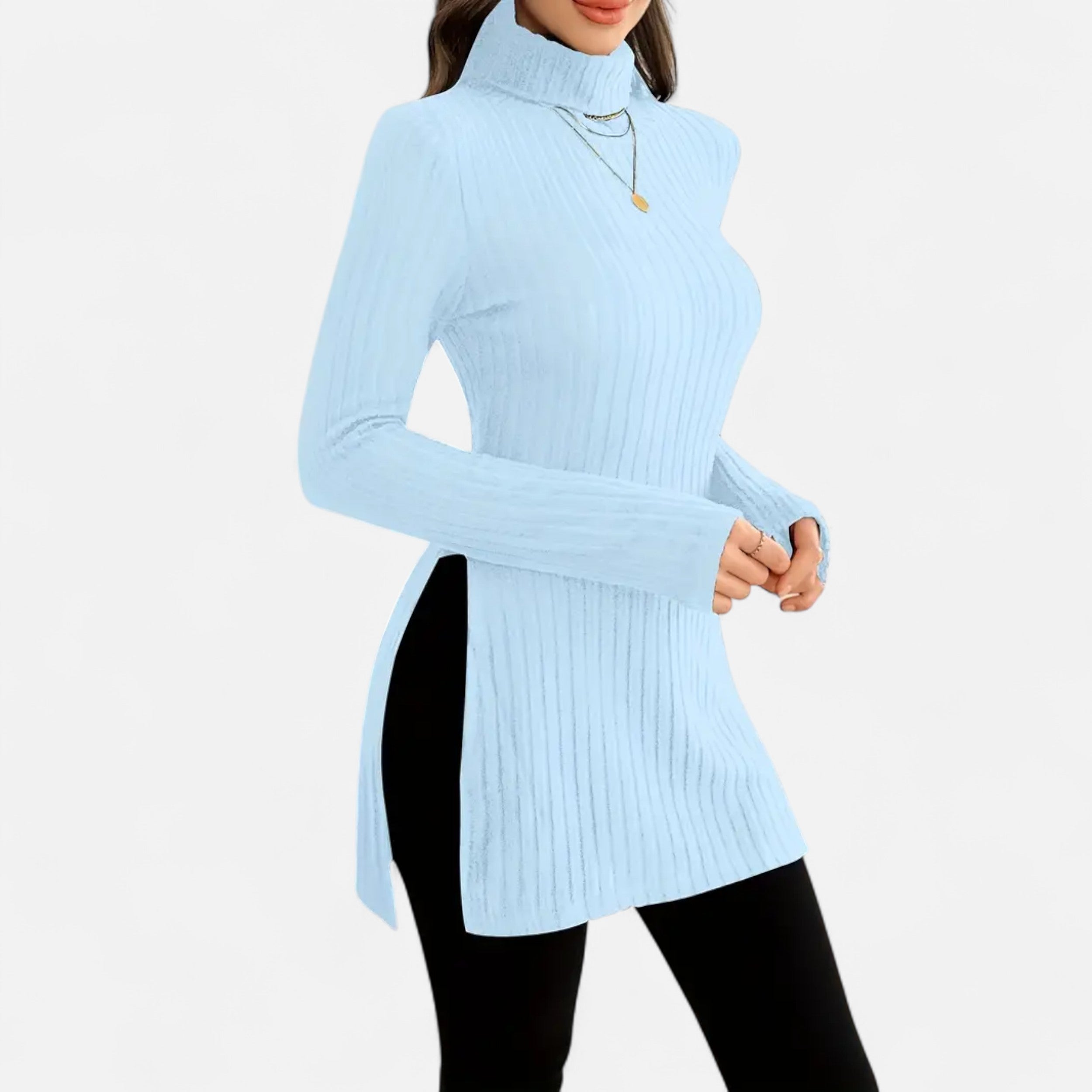 Dorevelle | Women’s Ribbed Sweater – Elegant High Neck Style