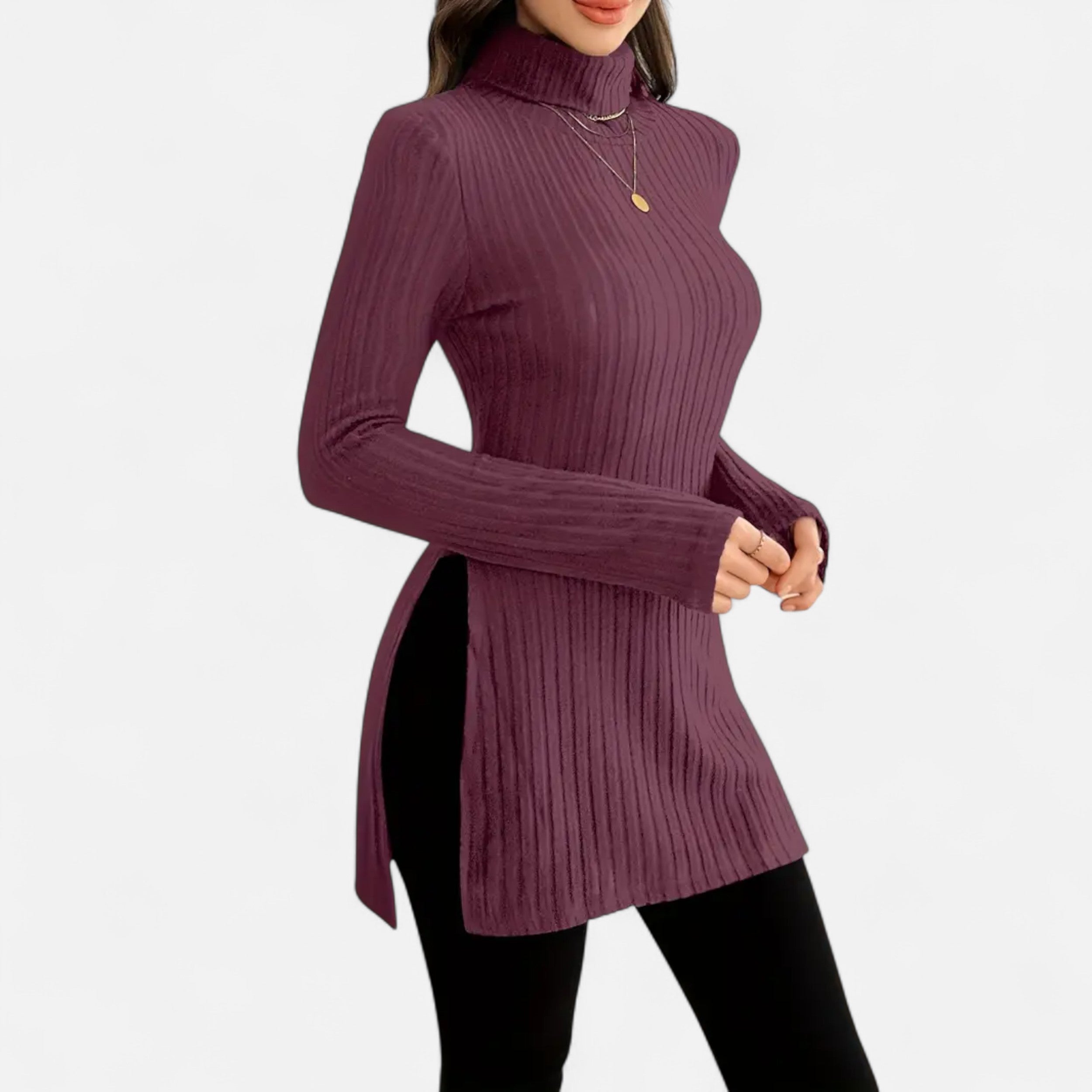 Dorevelle | Women’s Ribbed Sweater – Elegant High Neck Style