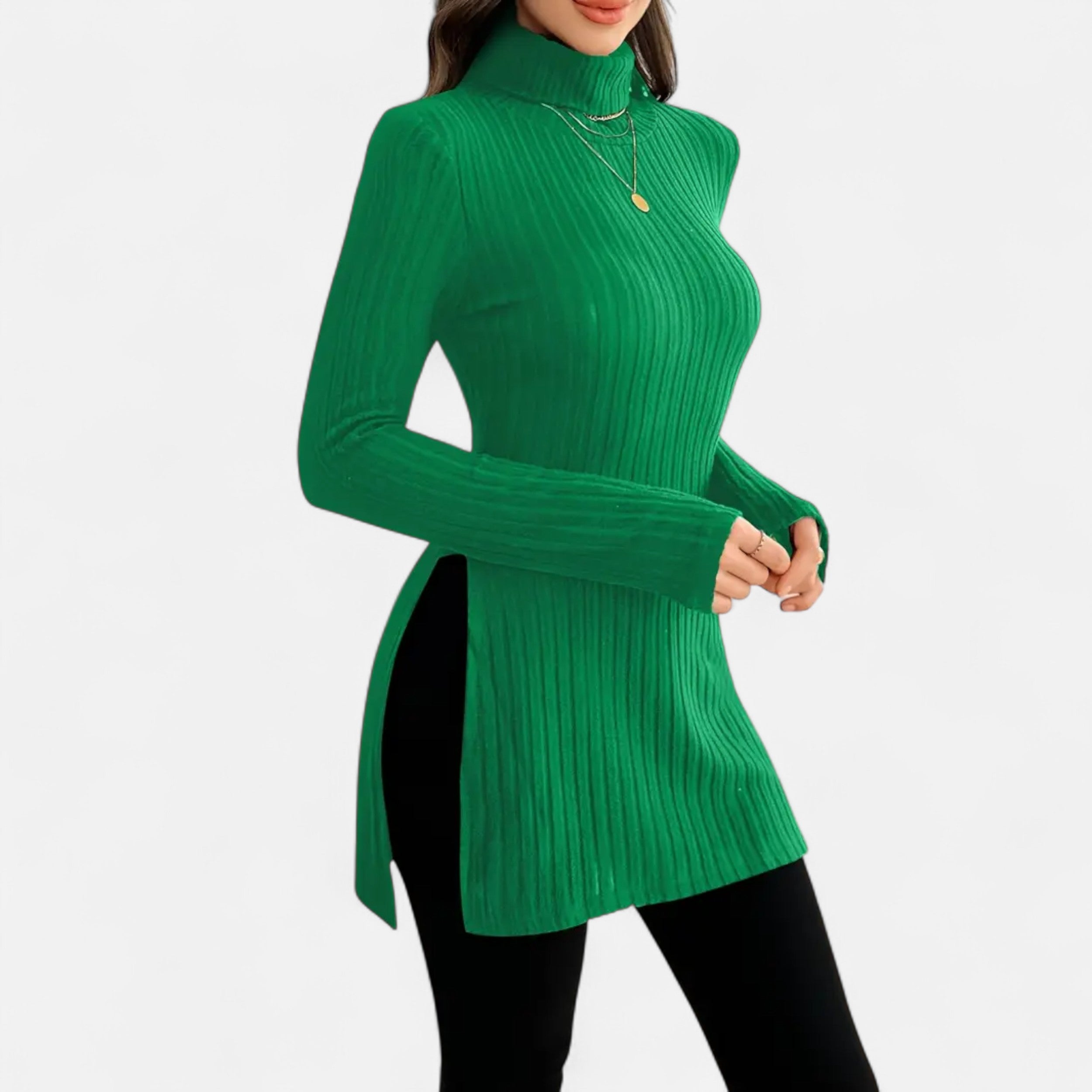 Dorevelle | Women’s Ribbed Sweater – Elegant High Neck Style