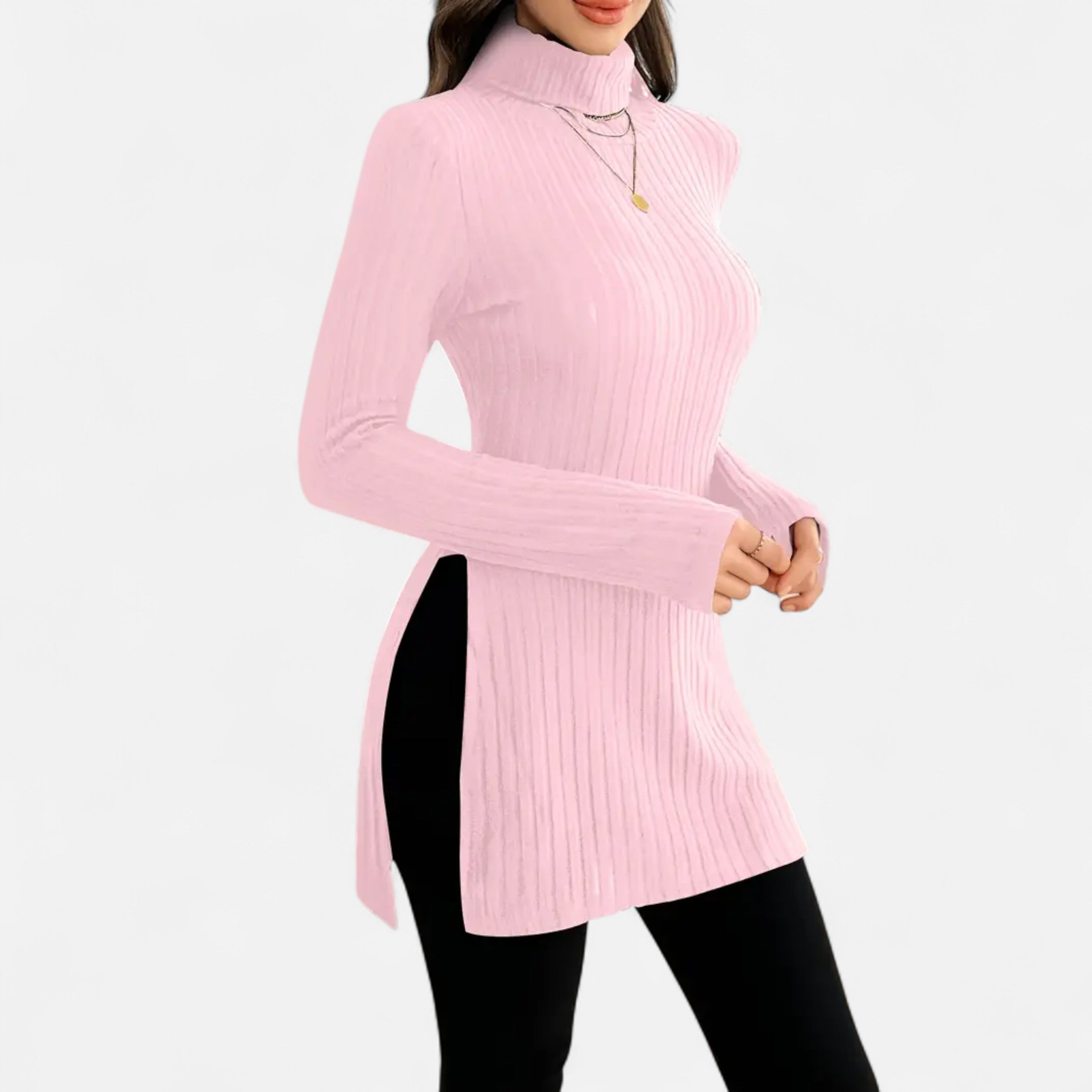 Dorevelle | Women’s Ribbed Sweater – Elegant High Neck Style
