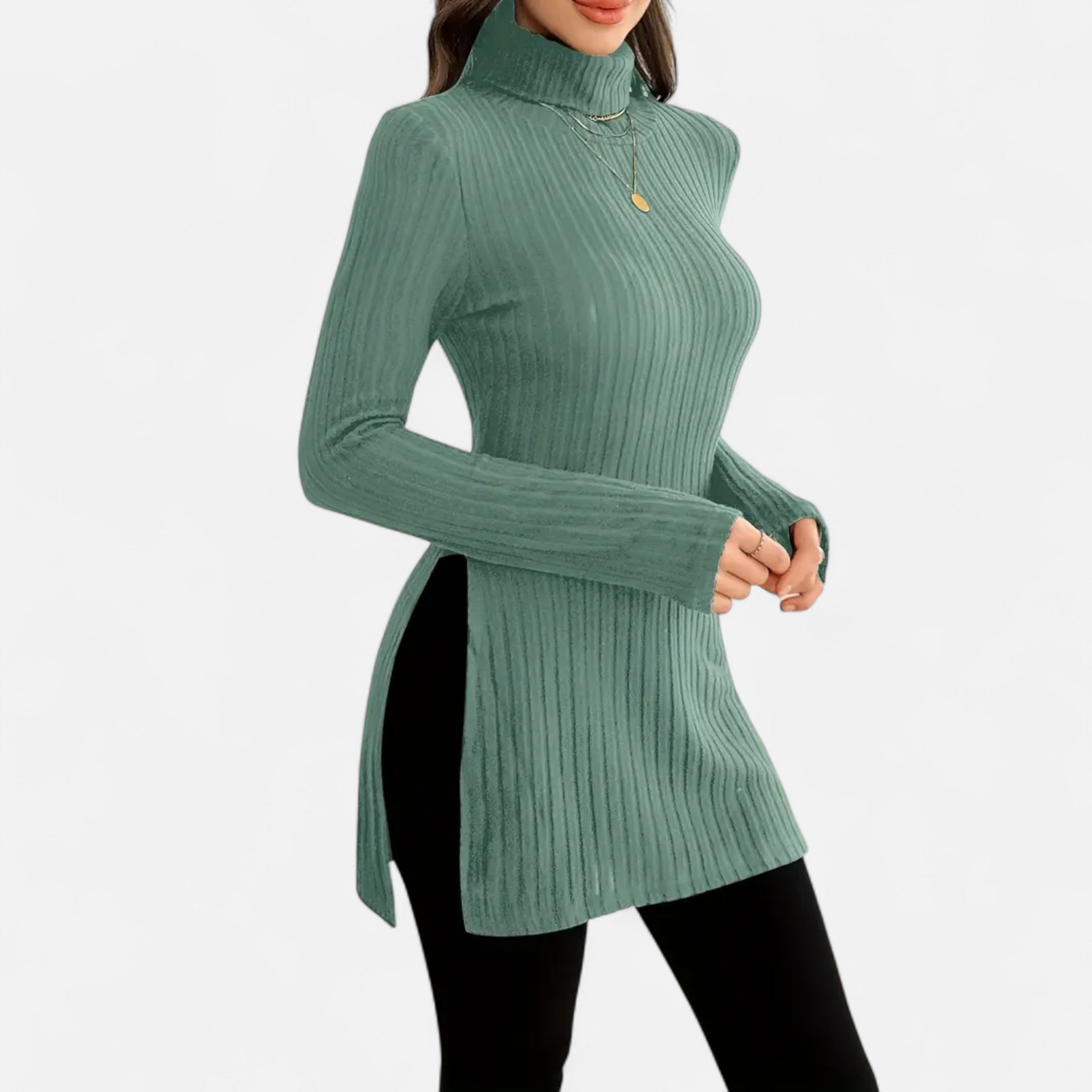 Dorevelle | Women’s Ribbed Sweater – Elegant High Neck Style
