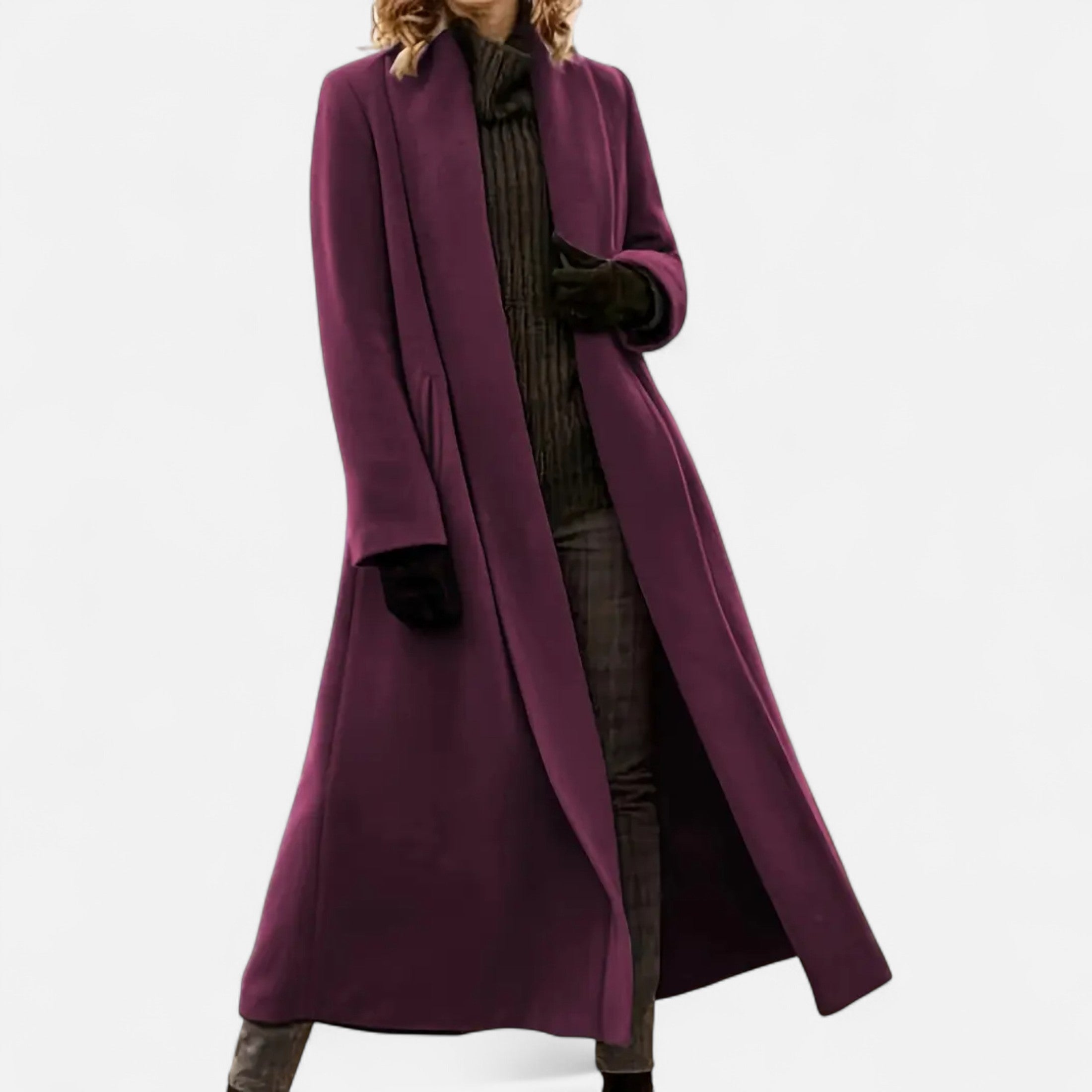 Dorevelle | Women’s Plus Size Overcoat - Lapel Collar Elegance