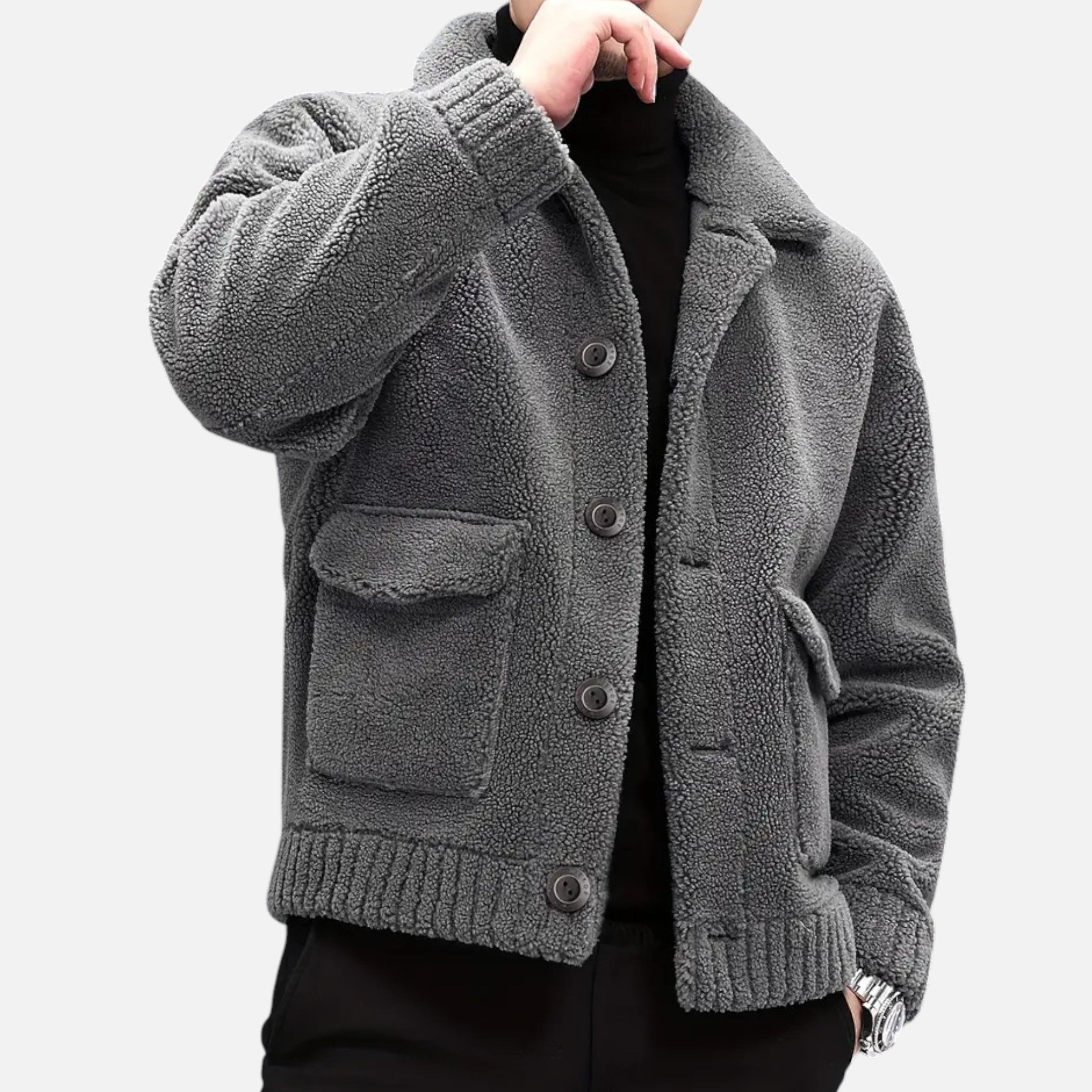 Dorevelle | Men’s Faux Fur Jacket – Lapel Autumn Winter Elegance