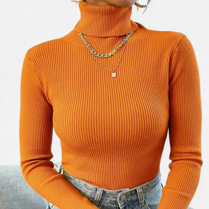 Dorevelle | Women’s Ribbed Turtleneck – Foldover Winter Elegance